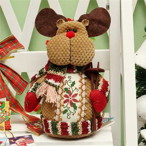 Christmas Santa Claus Snowman Deer Stuffed Doll Standing Decoration Table Ornament