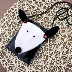 Cartoon Cute White and Black Dog Shoulder Bags Crossbody Bags