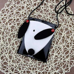 Cartoon Cute White and Black Dog Shoulder Bags Crossbody Bags