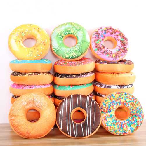 Donut Plush Stuffed Toy Soft Doughnut Food Back Saddle Car Set Kids Gift Decor