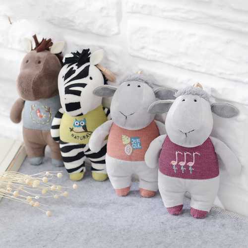 Metoo Horse Zebra Lamb Plush Doll Backpack Strap Accessories Key Chain Creative Gift