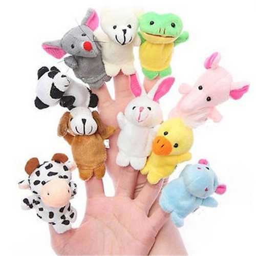 Farm Zoo Animal Finger Puppets Stuffed Plush Toys Bedtime Story Fairy Tale Fable Boys Girls Party To