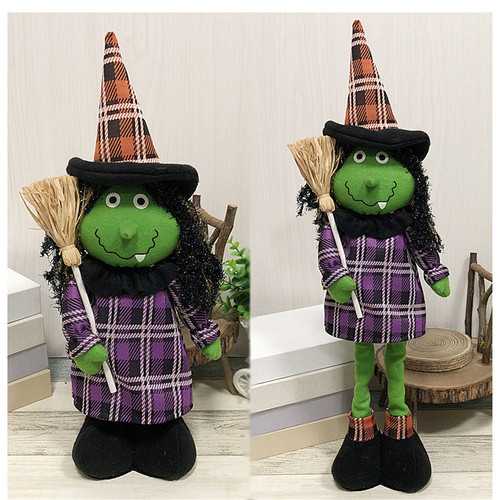 Stretchable Stuffed Plush Toy Halloween Party Cute Pumpkin Witch Decoration Toys