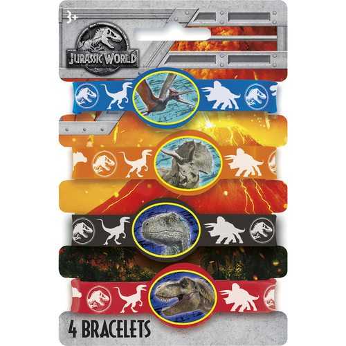 Jurassic World Rubber Stretchy Bracelets [4 Per Package]