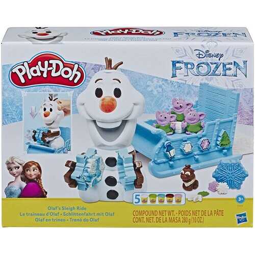 Play-Doh Featuring Disney Frozen Olaf's Sleigh Ride Toy with 5 Non-Toxic Colors