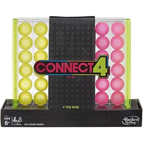 Hasbro Connect 4 Neon Pop Board Game Strategy Game