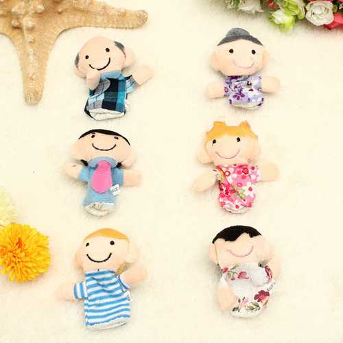 Funny Family Finger Puppets Story Set Toy Gift for Kids Baby