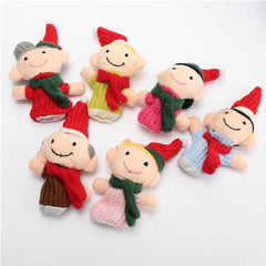 "Christmas family'' Kids Educational toy Finger Puppet Plush Story 6 PCS