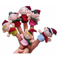 "Christmas family'' Kids Educational toy Finger Puppet Plush Story 6 PCS