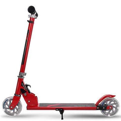 Folding Aluminum Kids Kick Scooter with LED Lights-Red