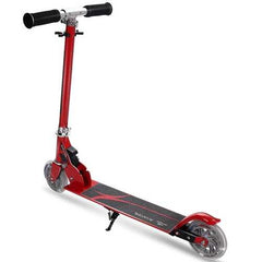 Folding Aluminum Kids Kick Scooter with LED Lights-Red