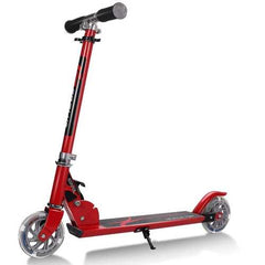 Folding Aluminum Kids Kick Scooter with LED Lights-Red