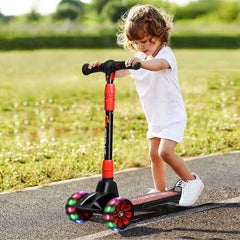 Adjustable Height Folding Aluminum Kids Kick Scooter-Black