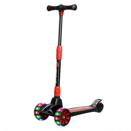 Adjustable Height Folding Aluminum Kids Kick Scooter-Black