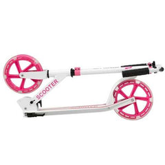 Portable Folding Sports Kick Scooter w/ LED Wheels-Pink