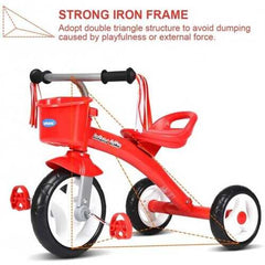 Kids Tricycle Rider with Adjustable Seat-Red