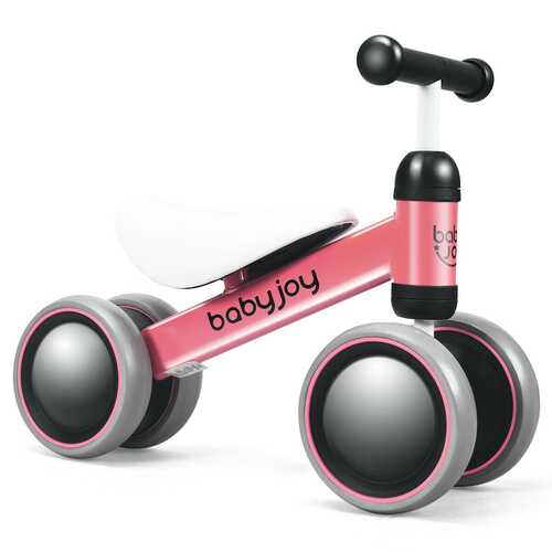 4 Wheels No-Pedal Baby Balance Bike-Pink