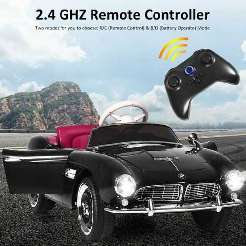 12 V BMW 507 Licensed Electric Kids Ride On Retro Car-Black