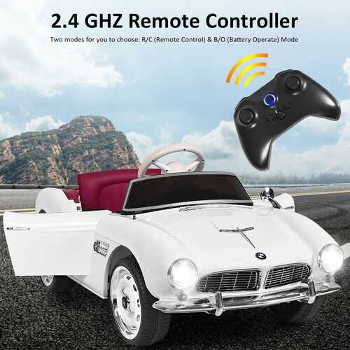 12 V BMW 507 Licensed Electric Kids Ride On Retro Car-White