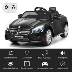 12 V Mercedes-Benz S63 Licensed Kids Ride On Car-Black