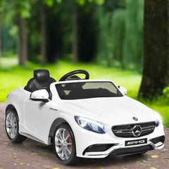 12 V Mercedes-Benz S63 Licensed Kids Ride On Car-White