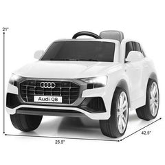 12V Licensed AudiQ8 Kids Ride On Car-White