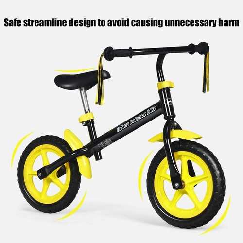 Adjustable Lightweight Kids Balance Bike-Yellow