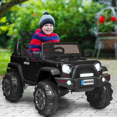 12V Kids Spring Suspension Ride On Truck-Black