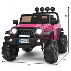 12V Kids Spring Suspension Ride On Truck-Pink