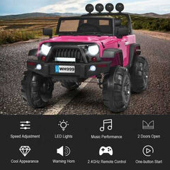 12V Kids Spring Suspension Ride On Truck-Pink