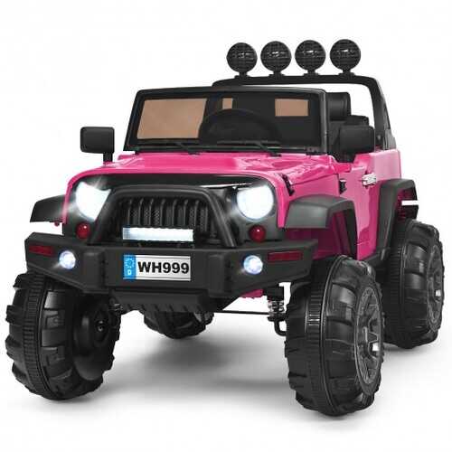 12V Kids Spring Suspension Ride On Truck-Pink