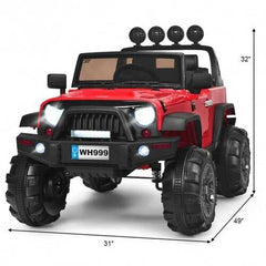 12V Kids Spring Suspension Ride On Truck-Red