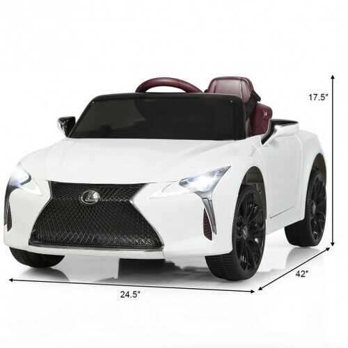 Kids Ride Lexus LC500 Licensed Remote Control Electric Vehicle-White