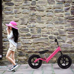 12" Balance Kids No-Pedal Learning Bicycle Black/Pink-Pink