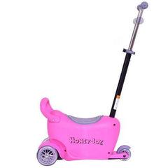 3 in 1 Storage Kids Kick Wheel Scooter w/ Adjust Handle Bar-Pink