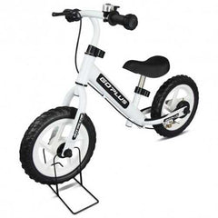 12" Four Colors Kids Balance Bike Scooter with Brakes and Bell-White