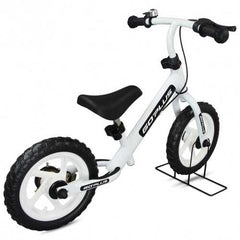 12" Four Colors Kids Balance Bike Scooter with Brakes and Bell-White