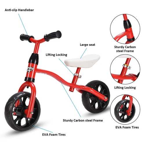 Adjustable No-Pedal Children Kids Balance Bike-Red