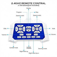 Remote Control Programmable Intelligent Combat Fighting Robot -Blue