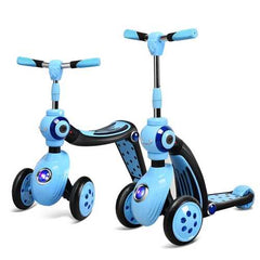 2-in-1 Kick Scooter Balance Trike With 3 Wheel -Blue