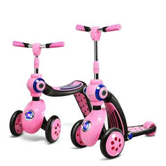 2-in-1 Kick Scooter Balance Trike With 3 Wheel -Pink