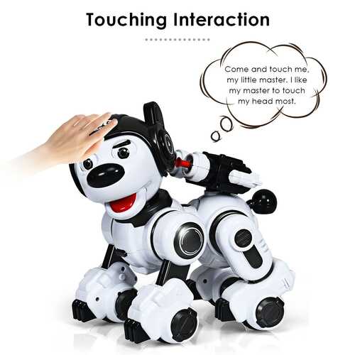 Wireless Programmable Interactive Remote Control Robotic Dog-Black