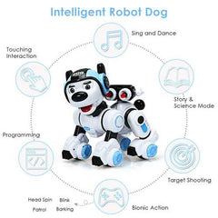 Wireless Programmable Interactive Remote Control Robotic Dog-Blue